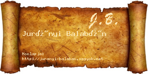 Jurányi Balabán névjegykártya